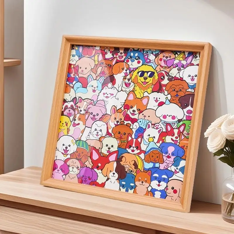 Wooden Puzzle Puppy Creative Play Color Markers For Children