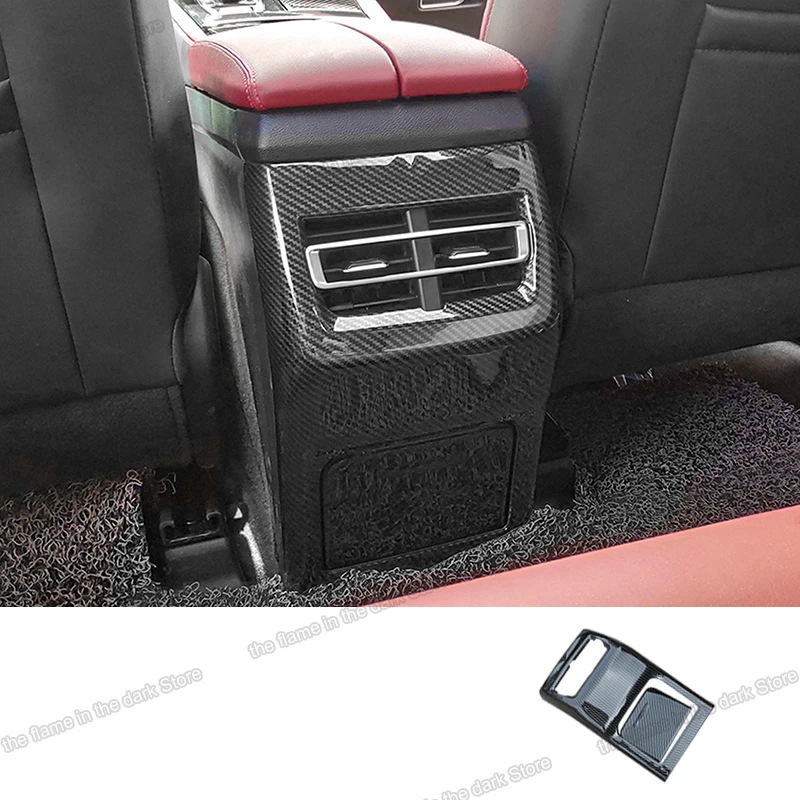 Carbon Fiber Car Rear Armrest Vent Frame Trims for Changan Cs85 coupe Accessories Chrome 2018 2019 2020 2021 2022 2023 anti-kick