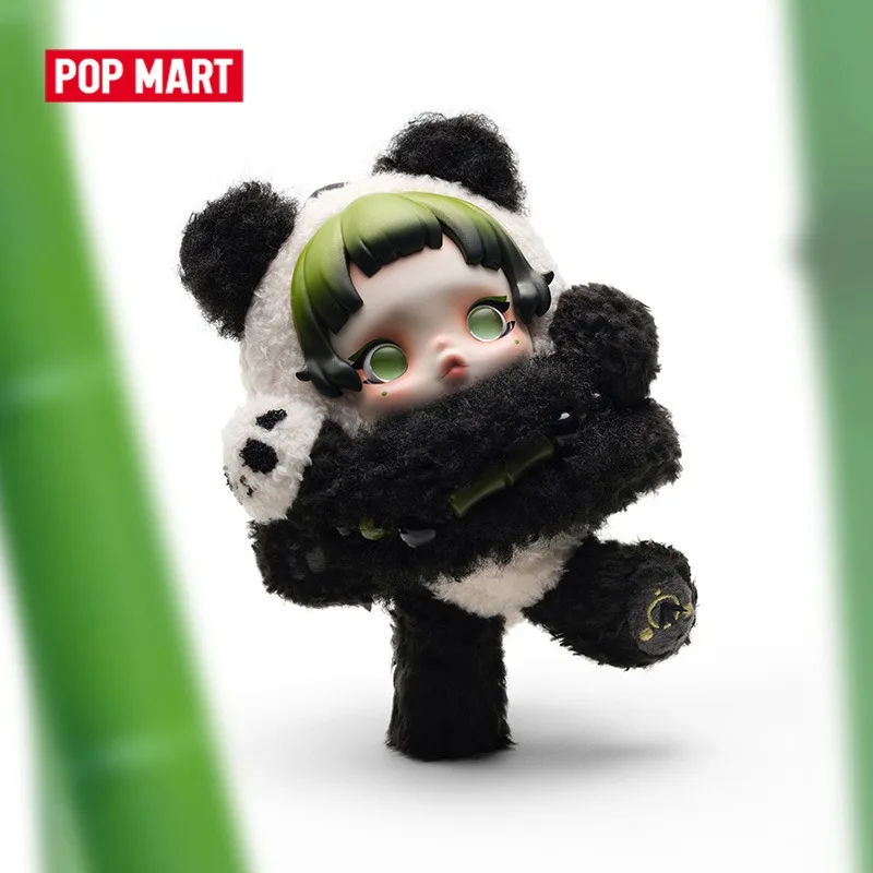 정품 재고 POPMART SKULLPANDA 6KHZSP 유럽 한정판 비닐 플러시 토이 SP 게으른 판다 플러시 크리스마스 서프라이즈 선물