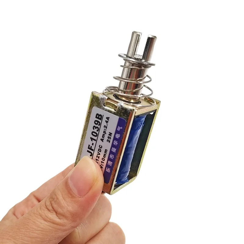 2PCS JF-1039 1039B Linear Solenoid 12V 24V DC 25N 10mm Stroke Pull Push Electromagnetic Actuator