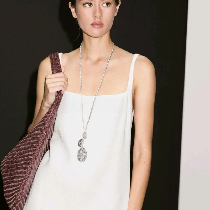 Zomer Nieuwe Dames Vakantie Sle Dr Vierkante Kraag Bal Strap Vest Dr Beige Casual Polyester Vezel 6620530