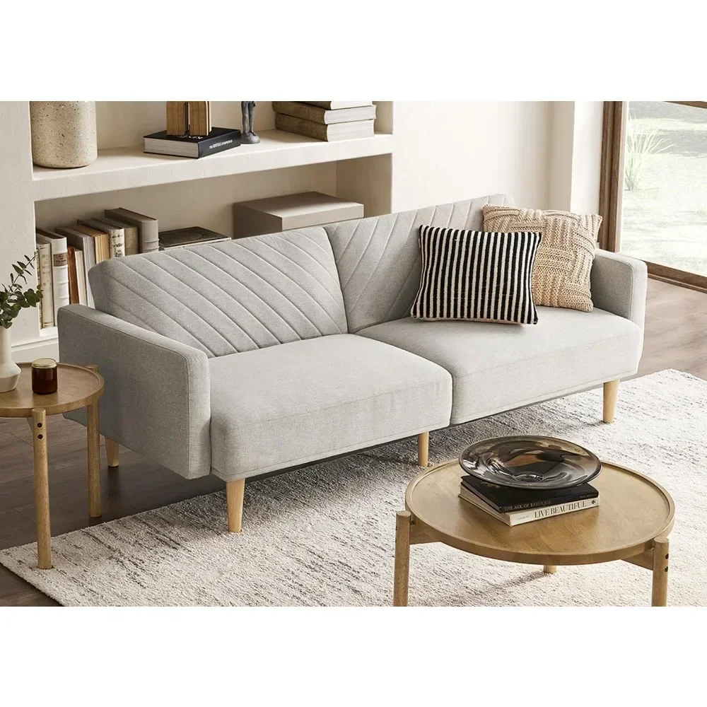 SAT Canapé-lit en tissu gris clair pour salon، canapé-lit، futon Modern du middle du ciccle