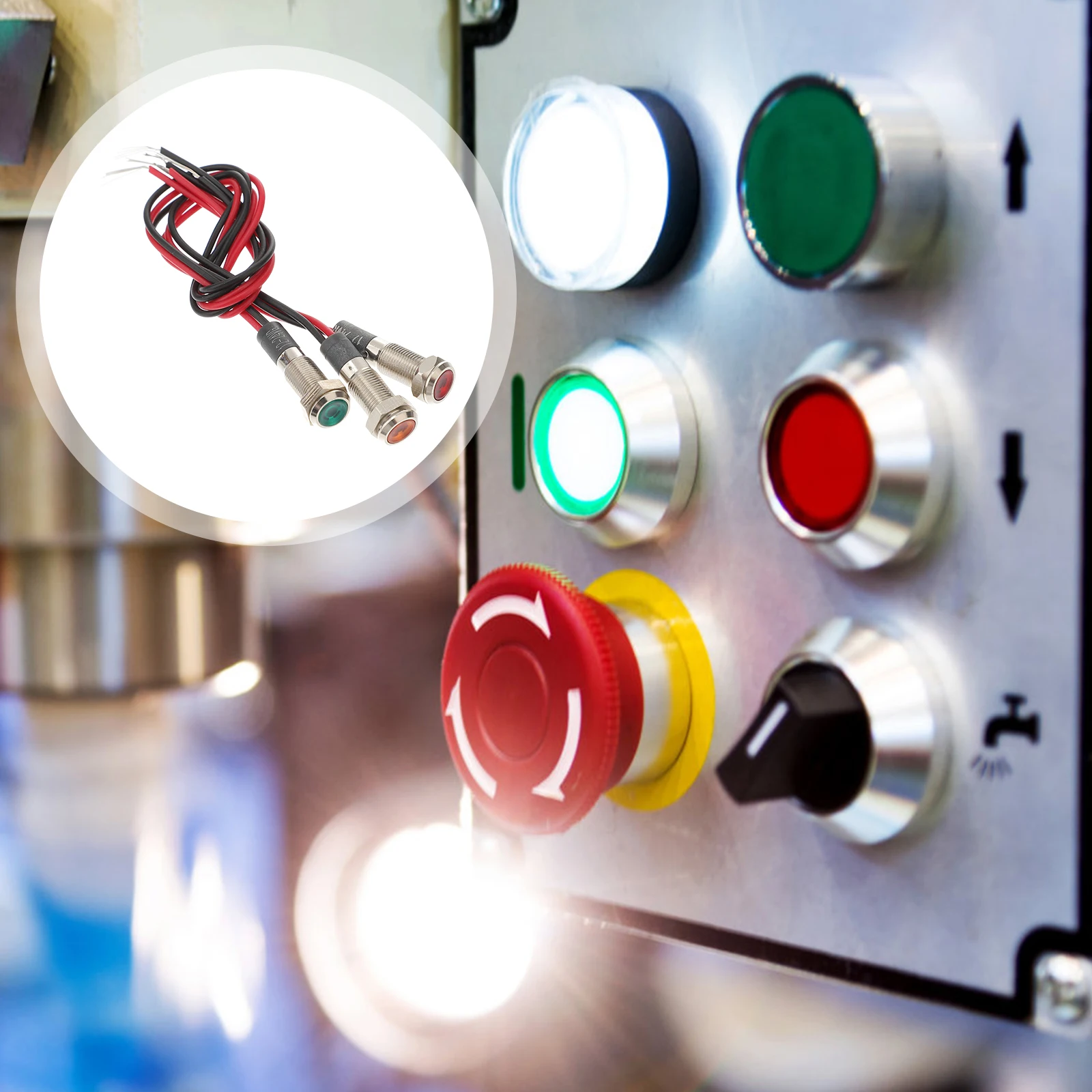 

3pcs LED Signal Lights Nickel-plated Copper Waterproof Indicator Lamp for Industrial Electrical Boat Car Screw Terminals Bright