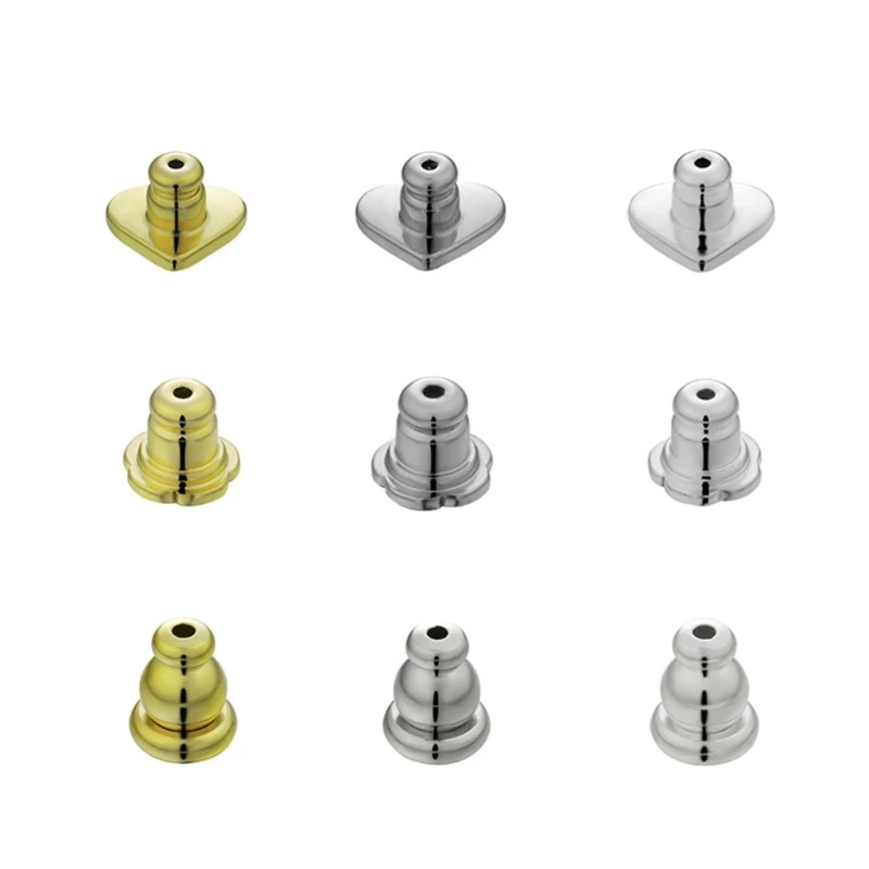 Set of 4 Secure Earring Backs Studs Locking Clutch Secure Locking Backing Stainless Steel Earring Plugs for Droopy Ears