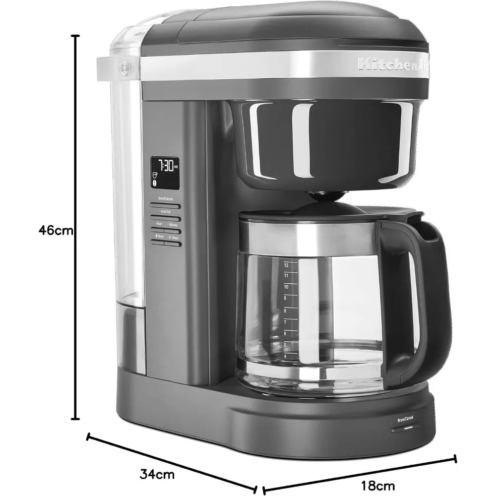 ماكينة صنع القهوة بالتنقيط سعة 12 كوب من كيتشن إيد مع رأس دش حلزوني - KCM1208