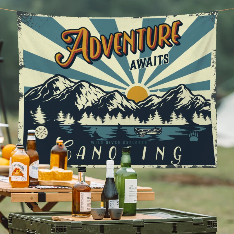 VIKAMA Camping & Surfing Beach Tapestry, 6 Assorted Designs, Wall Hanging Art for Bedroom Living Room