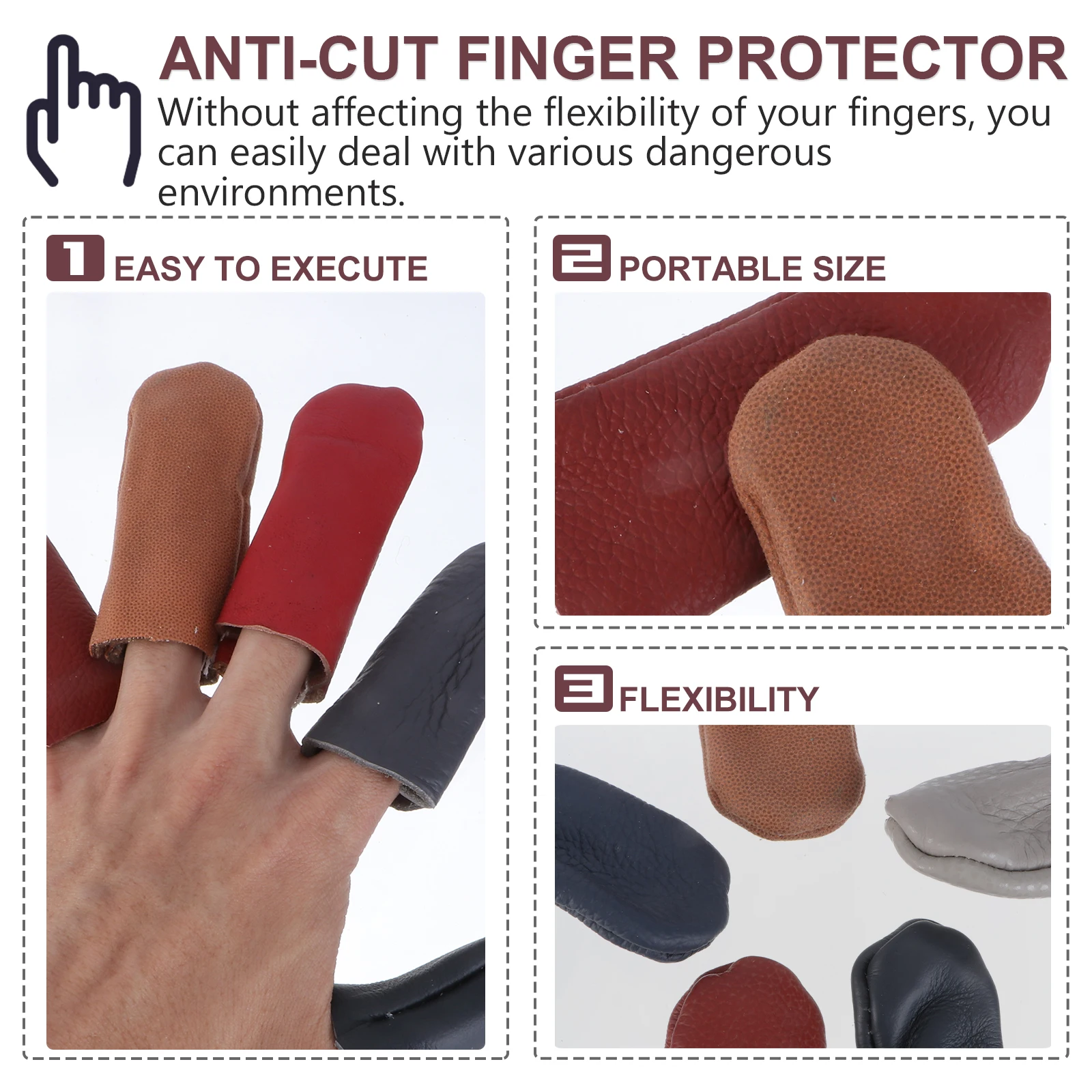 

10pcs Finger Protectors Reusable Protective Cover Finger Callus Shield Wound Healing Wear Prevention Portable Size Easy Carry