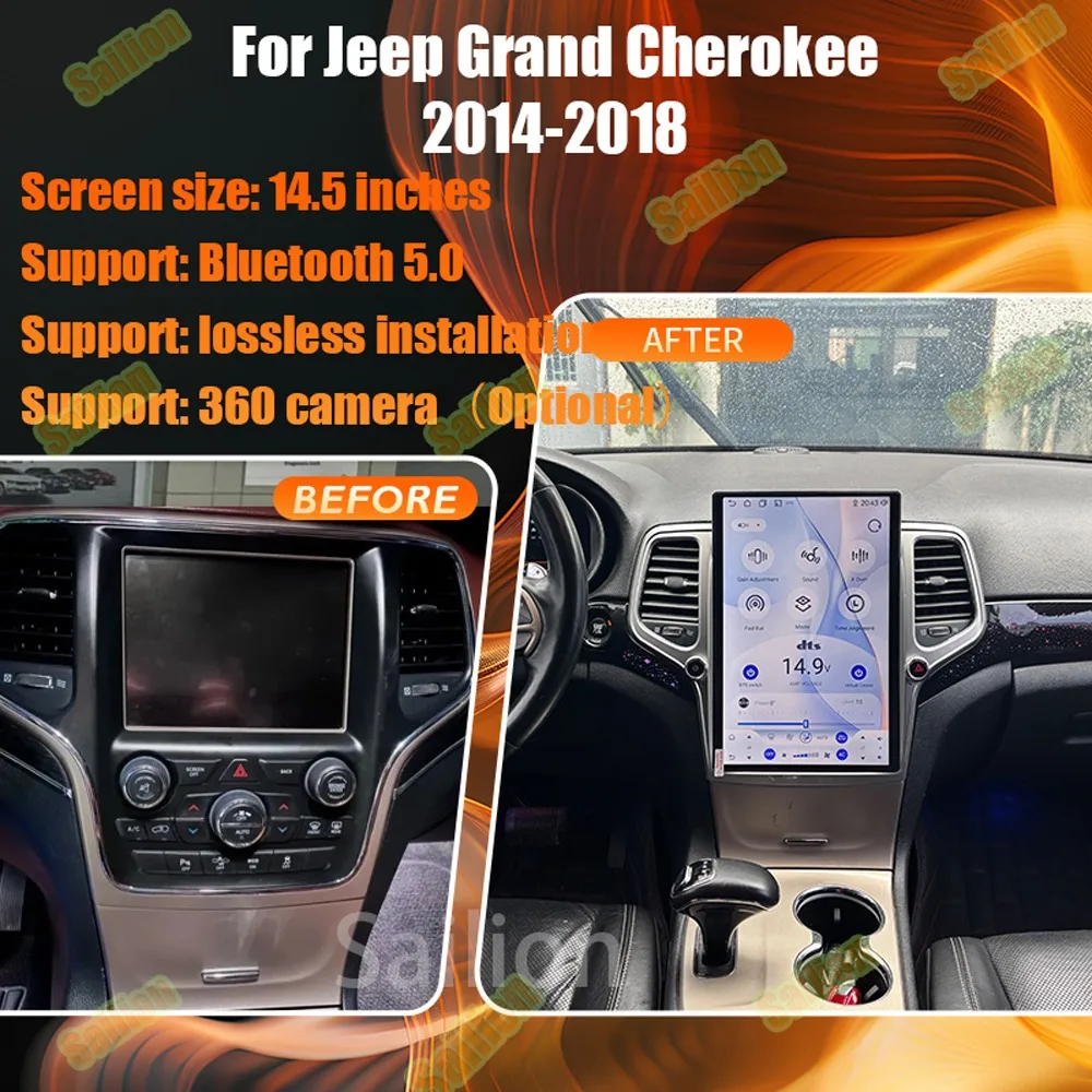 Wireless CarPlay Touchscreen Car Radio For Jeep Grand Cherokee 2014-2018 Multimídia Video Player GPS Navigation Wifi 4G 2Din BT 2