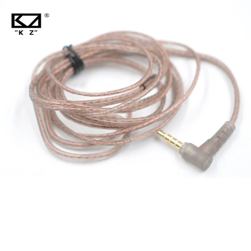 KZ Cable High Purity Oxygen-free Copper Flat Upgrade Cable Earphones Original Cable Wire For KZ EDX PRO ZES ZEX PRO ZSX DQ6S