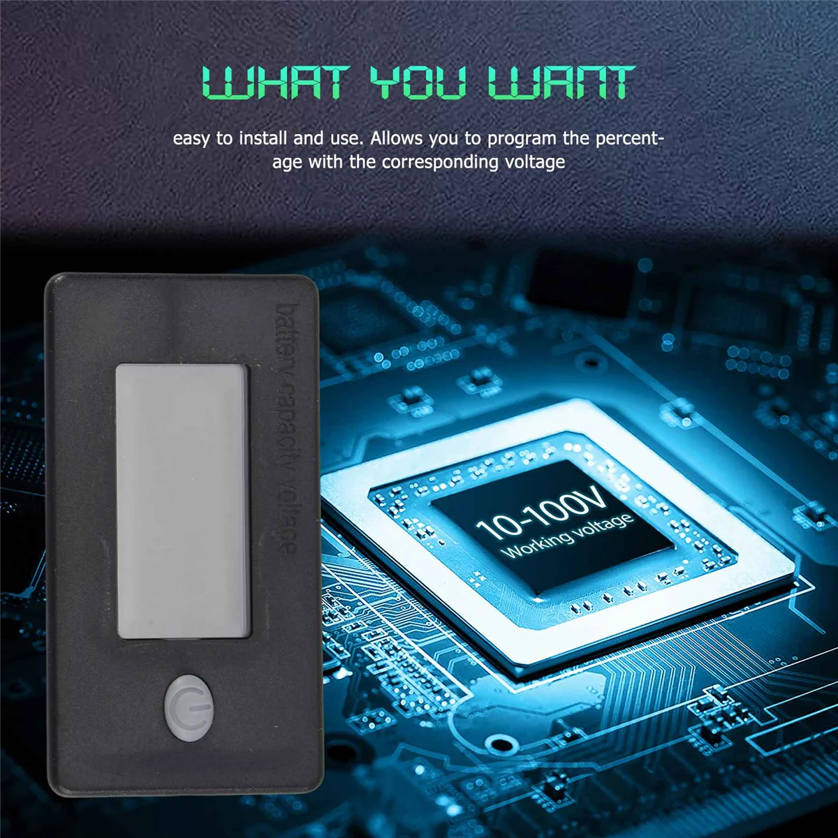 A97G แบตเตอรี่ความจุ Monitor,10-100V แบตเตอรี่,12V 24V 48V เปอร์เซ็นต์แรงดันไฟฟ้าฟาเรนไฮต์ตัวบ่งชี้อุณหภูมิเมตร