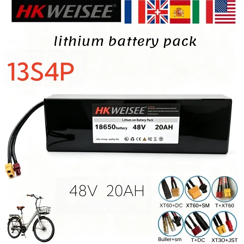 CityCoco Electric Scooter Electric Motorcycle to replace built-in batteries 48V 20Ah 18650 lithium 13S4P battery pack with BMS