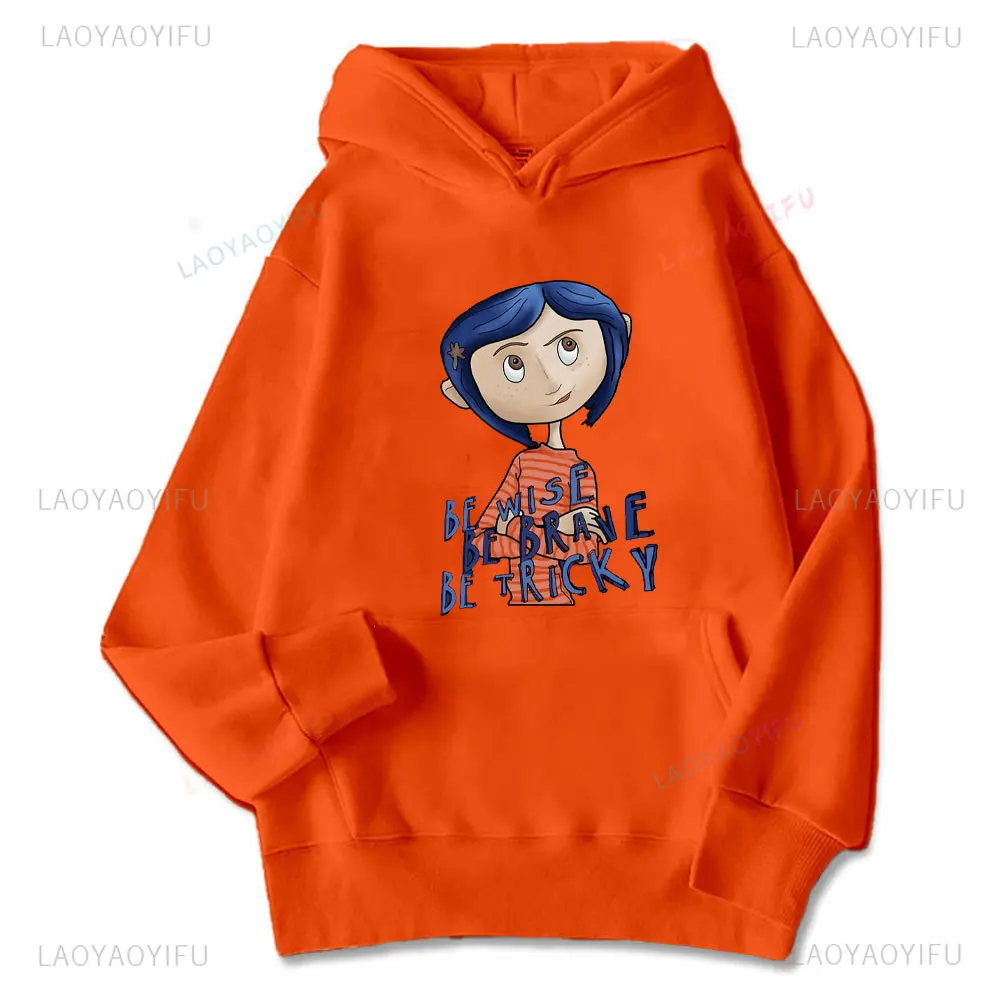 Trend Coraline Hooded Tim Burton Neil Gaiman Nightmare Before Christmas Goth Dark Men Thermal Hoodie Autumn and Winter