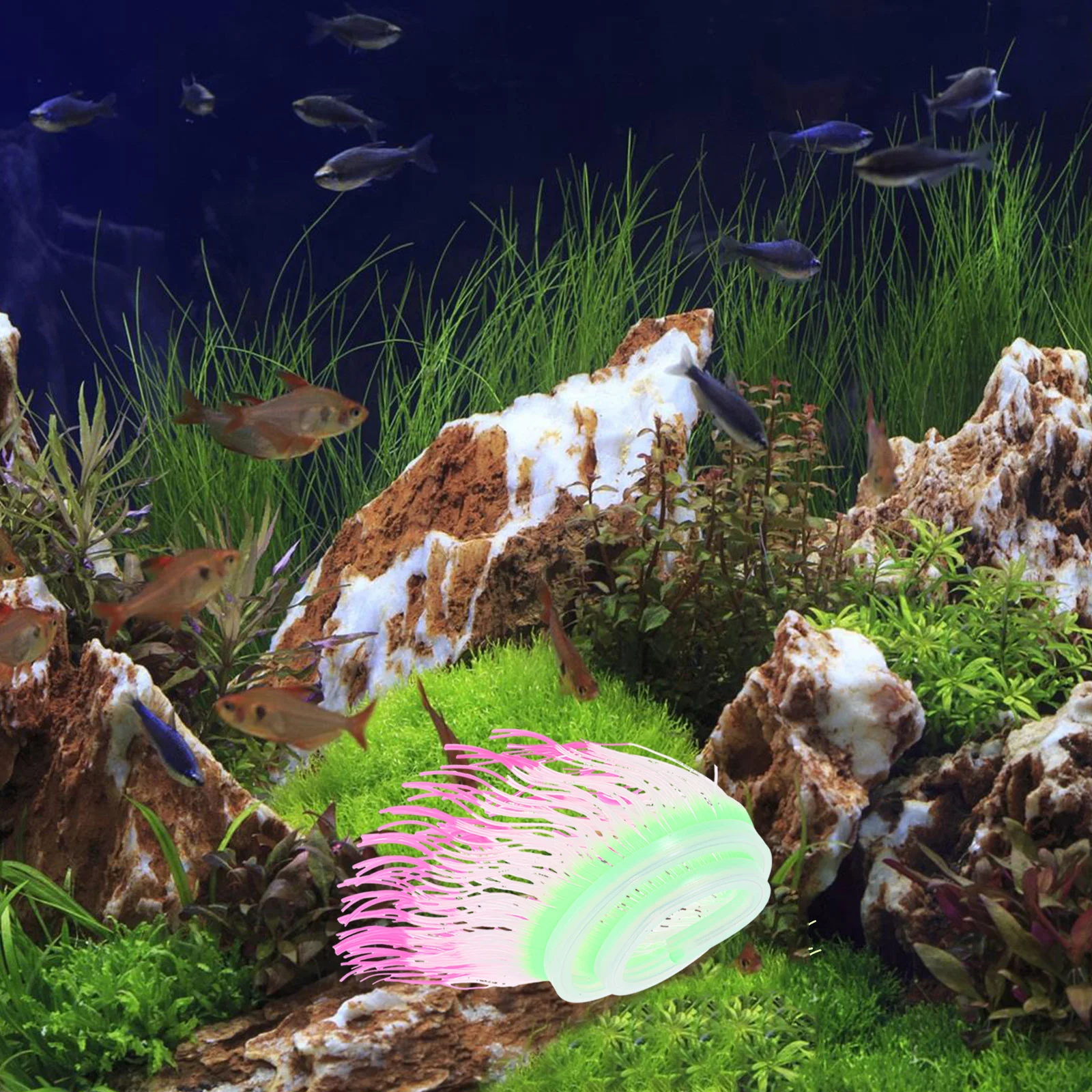 

Silicone Artificial Coral Ornament Pink Fish Tank Decoration Soft Flexible Lifelike Aquarium Coral Adornment Safe for Fish