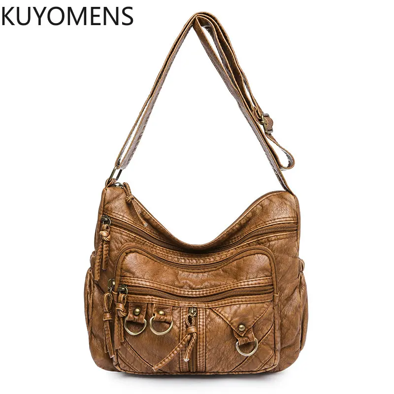 

2023 Shoulder Bags for Women Vintage Brand Crossbody Bags Luxury Female Bag Brown Soft Shopper Bag Large Bolso Mujer