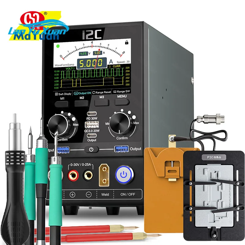 

Latest Design Mobile Phone Repair 10 in 1 Machine I2C P30 P30S Digital Power Supply for PCB Solder Rework Battery Weld