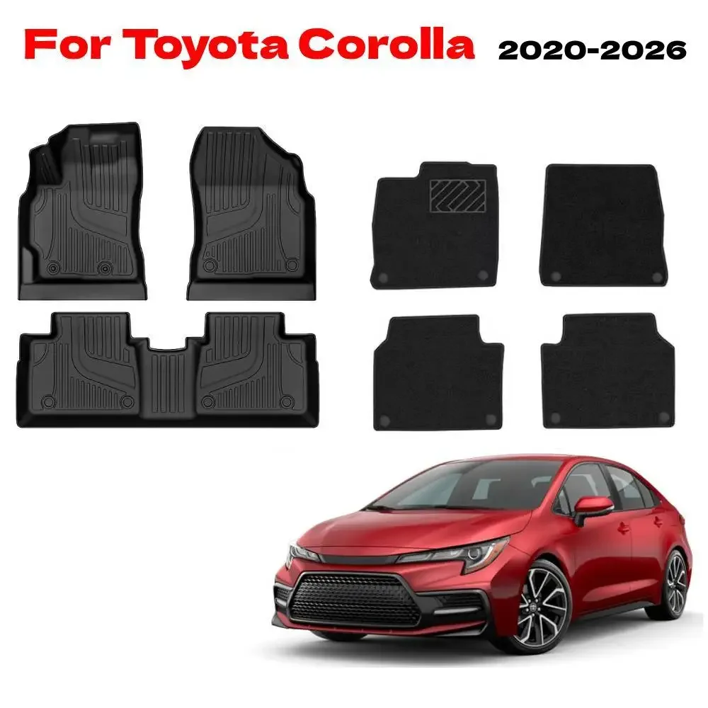 

Для Toyota Corolla 2026-2020 коврики из ТПЭ, всепогодные водонепроницаемые автомобильные коврики, внутренний левый руль