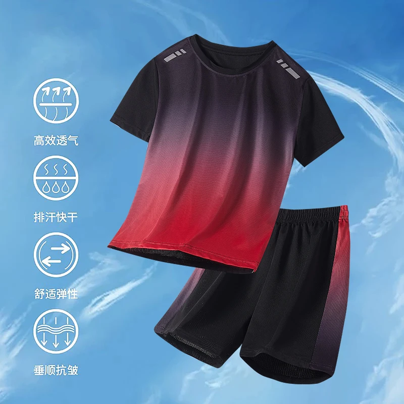 

Dupbbped Kids Running Clothes Sets Boys Football Jersey Short Sleeve Children Sports Training Uniforms Soccer Jerseys Night run