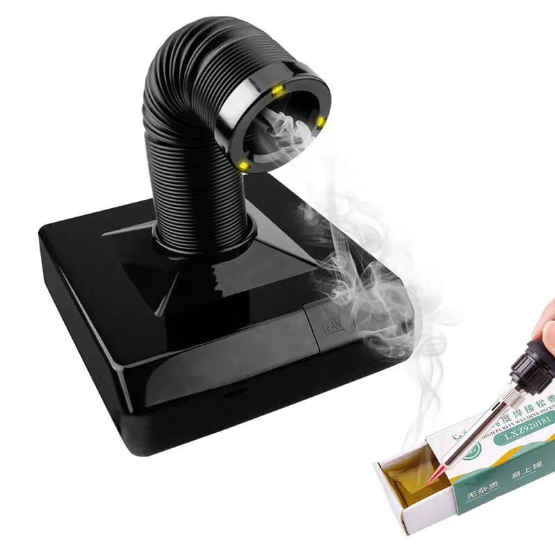 60W soldeerbout dampafzuiger met LED-licht ESD koolstoffilter spons rookinstrument voor reparatie van elektronische componenten