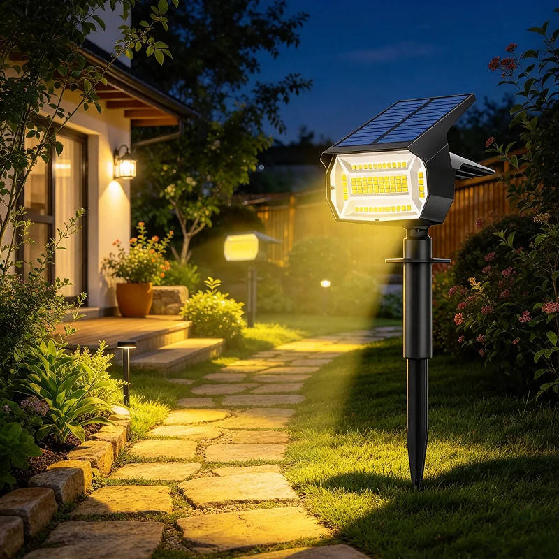 LED Solar Garden Spotlight, IP65 Waterproof Outdoor Landscape Light with 3 Lighting Modes for Lawn Yard Pathway gallery 5
