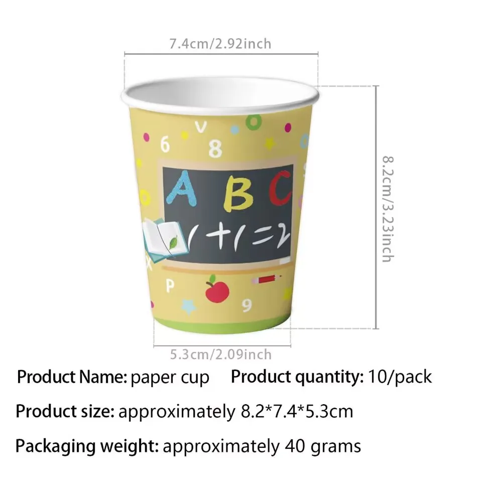 School Season Disposable Paper Tableware Set description 2