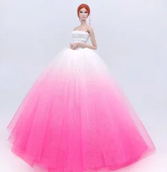 Doll Sequined Luxury Dresses Formal Wear Tutu Dress For 29CM Princess 1/6 Doll Bridal Tulle Candy Color Wedding Dresses Clothing