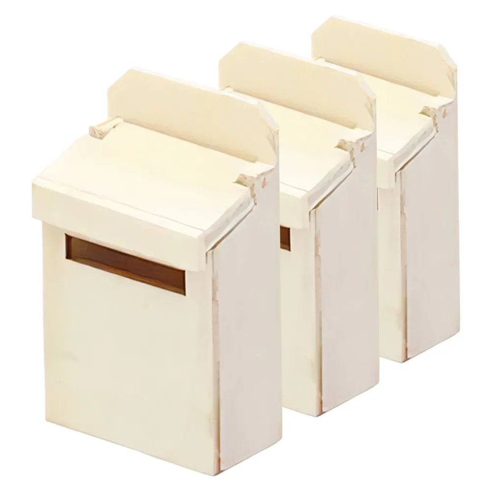 

3Pcs Wooden Mini Mailbox Craft Set for Dollhouse Miniatures Realistic Garden Porch Decor DIY Paintable Home Desk Cabinet Display