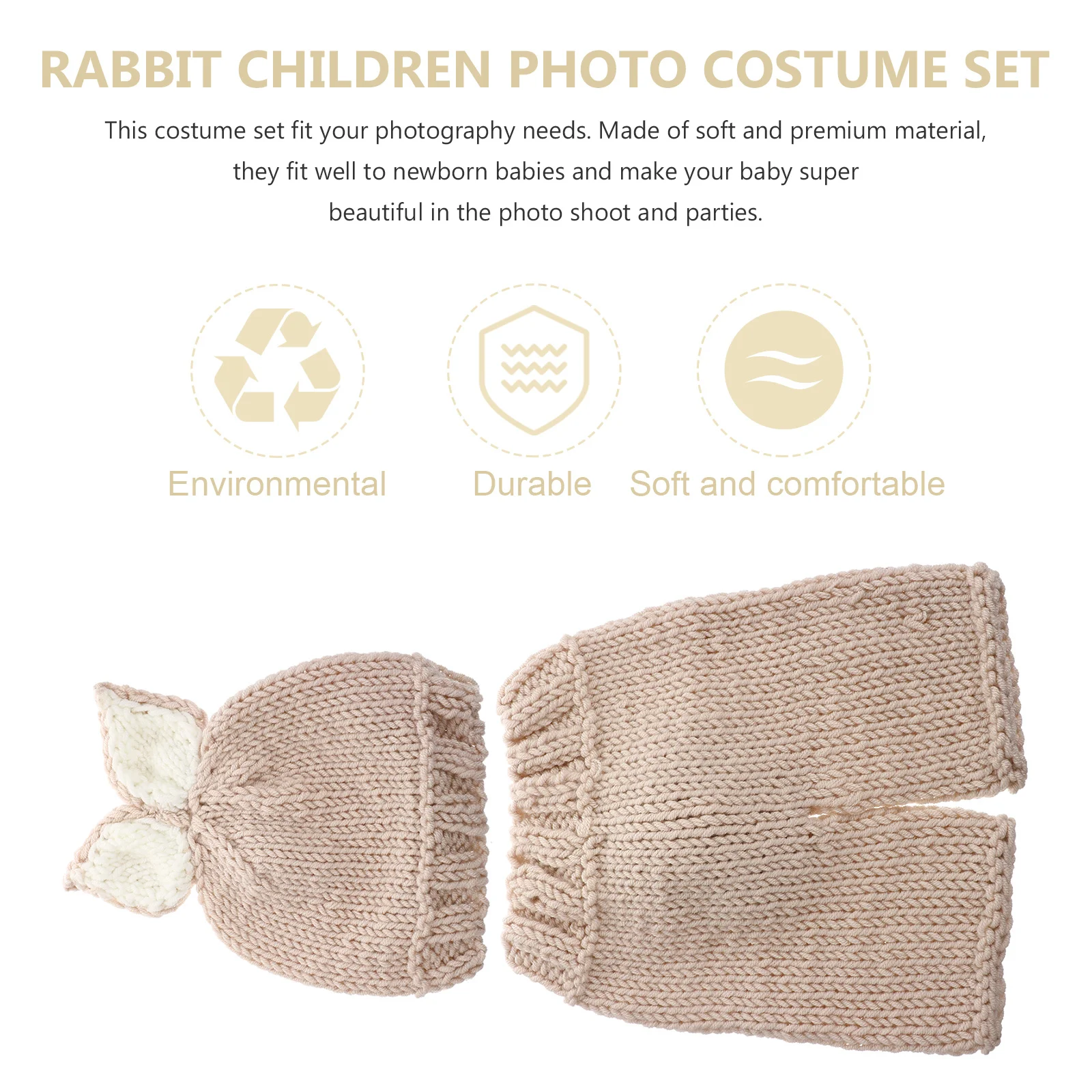 

Baby Photography Outfit Set Rabbit Wool Knitted Hat Pants Newborn Costume Lovely Baby Clothes Photo Props Newborn Costume