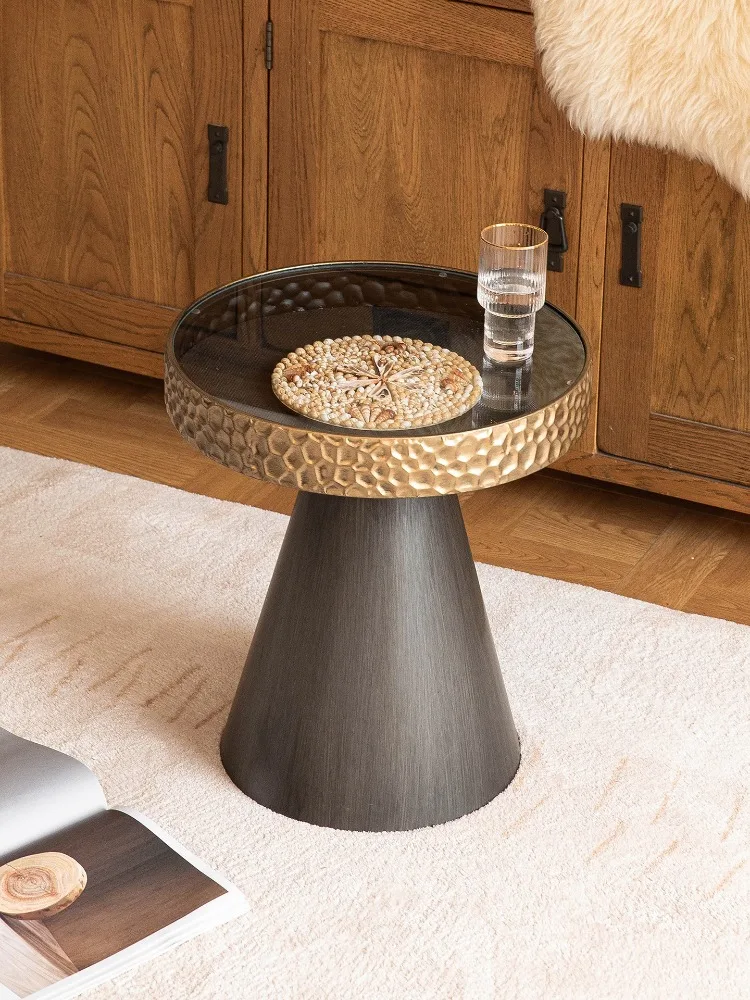 Vintage Natural Shell Decoration Coffee Table Metal Furniture Living Room Homestay Sofa Side Small Rotundity Tea Tables