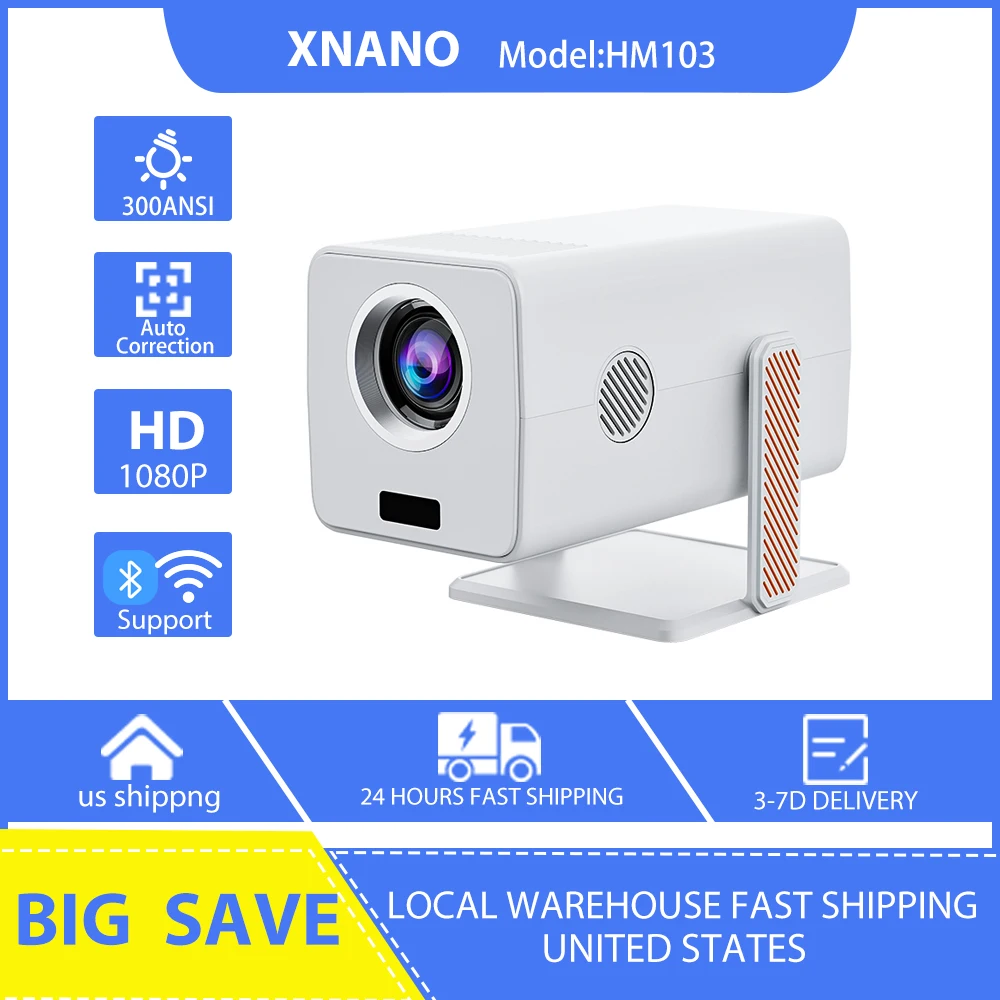 1080P HD Suppor 4k Projectors Smart Voice Remote Control Android Wifi Bluetooth Digital Projector Plus Console Portable Projecto