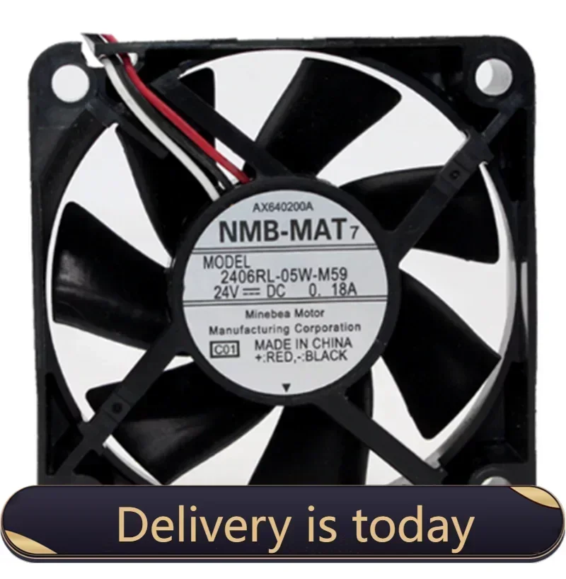 

New NMB-MAT 60MM 2406RL-05W-M59 DC 24V 0.18A 6015 60MM 60*60*15MM Cooling Fan Frequency Converter Cooling Fan With 2pin 3pin