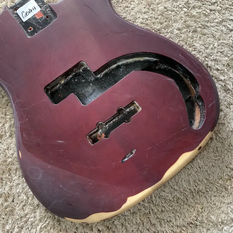 Unfinished  4 Strings Electric BASS Body Red Wine Color Jazz PJB Pickups DIY  for Replace and Luthier GB411