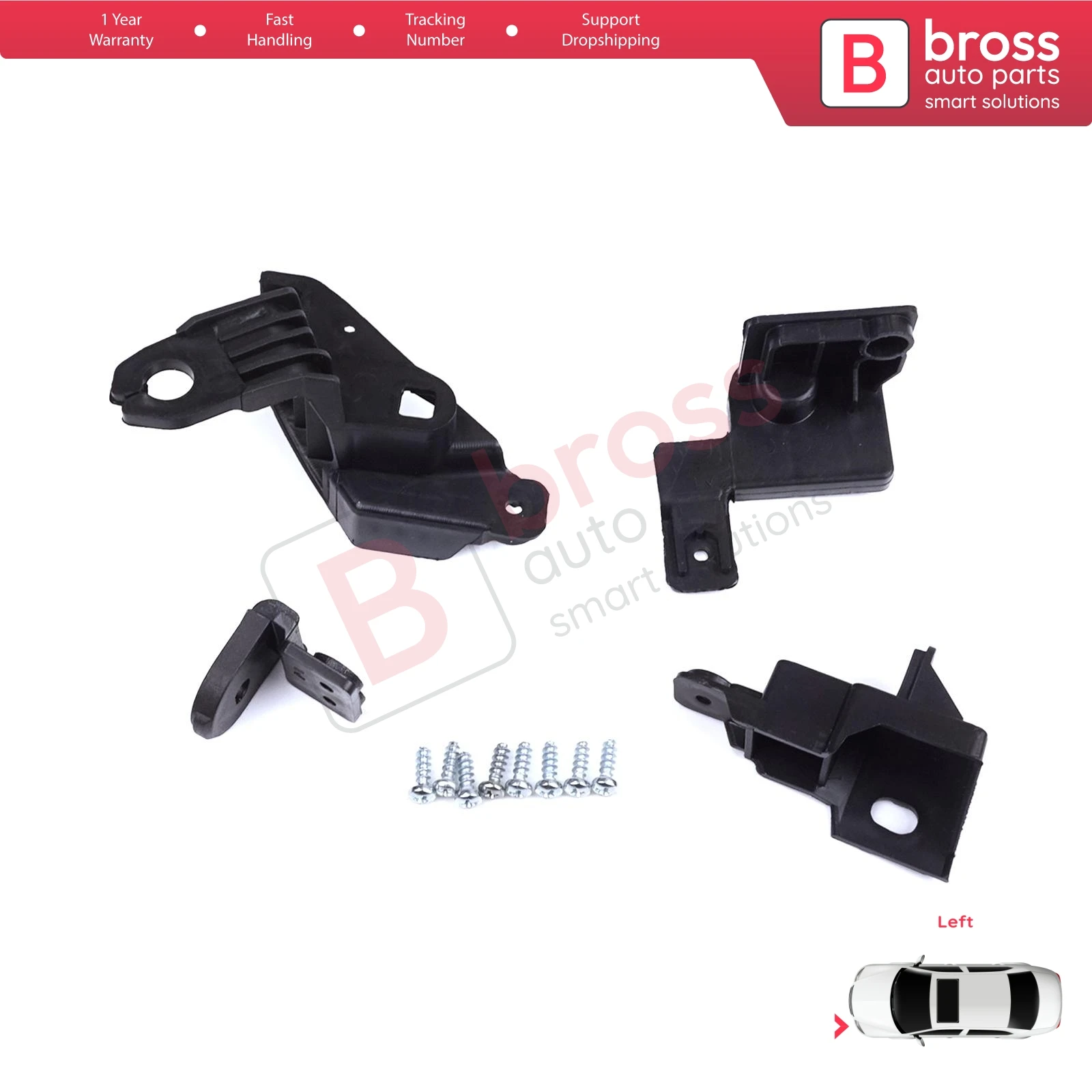 BHL586-1 Headlight Holder Mount Repair Bracket Tab Set Left Side for Toyota Corolla MK12 E21 EA1 EH1 2019-On 81170-02T30