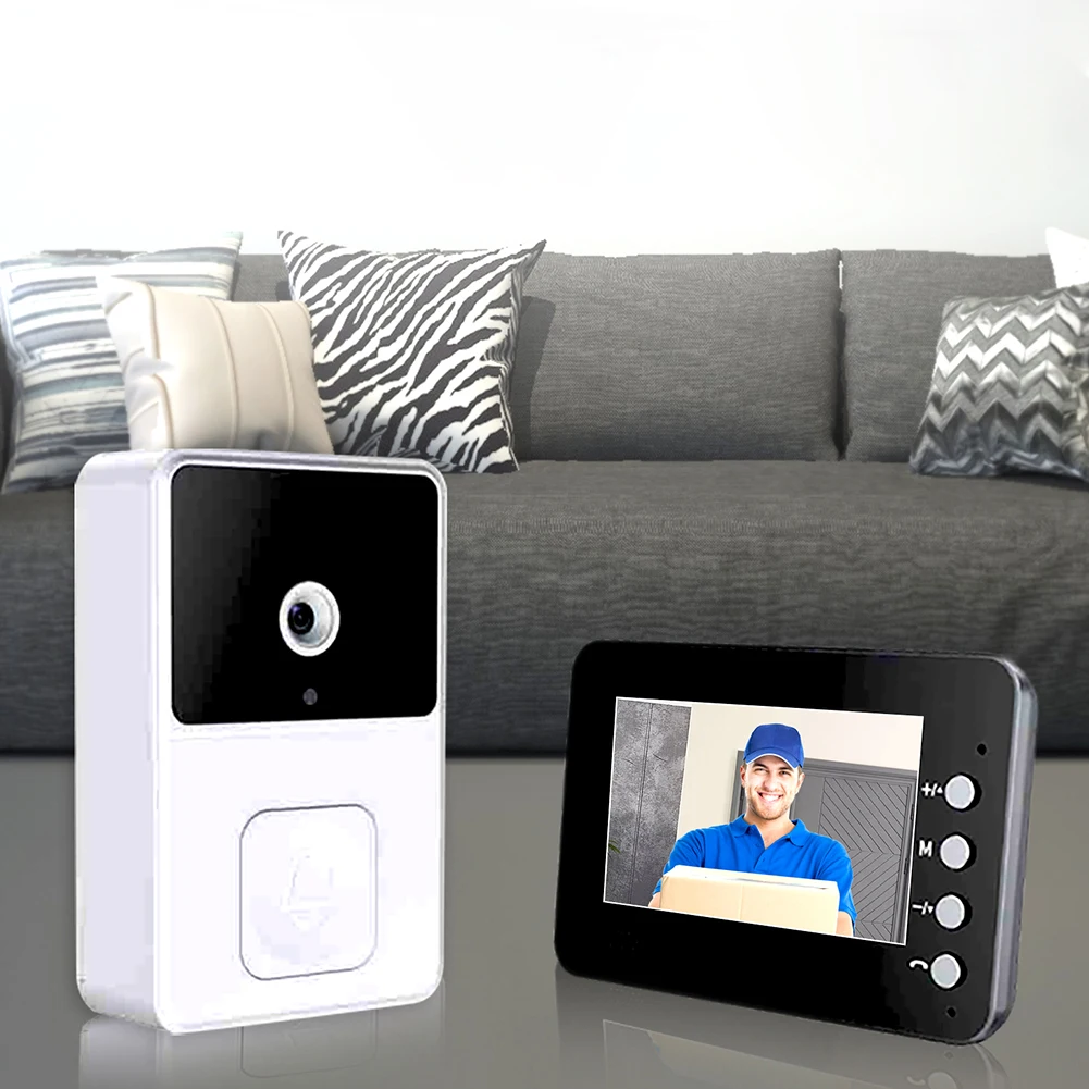 

4,3-дюймовый IPS-экран, интеллектуальный видеодомофон, дверной звонок, 2-стороннее аудио, 2,4G, Wi-Fi, инфракрасное ночное видение для домашнего наблюдения