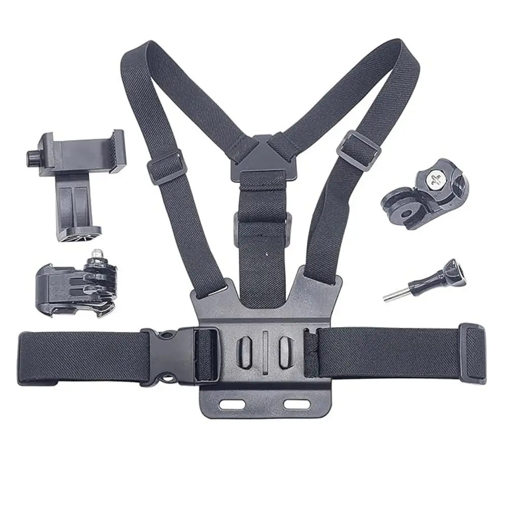 

Adjustable Phone Chest Harness Holder Strong Stability Rotating Mobile Phone Chest Strap Mount Elastic Anti-slip