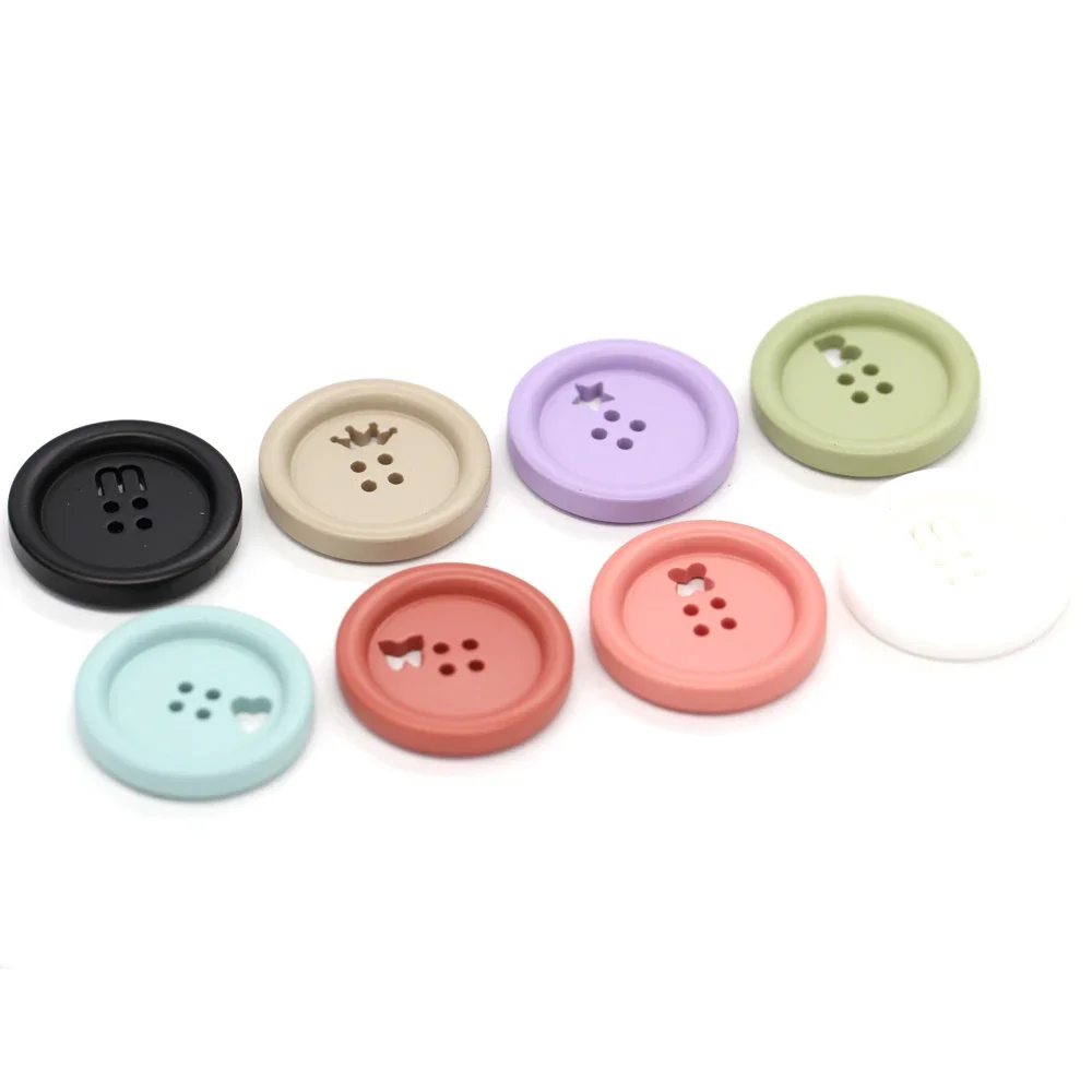 4Holes 15/25mm Round Colorful Resin Buttons For Clothes Cute Women Kid Coat Jacket Handmade Decoration Creative Button Wholesale