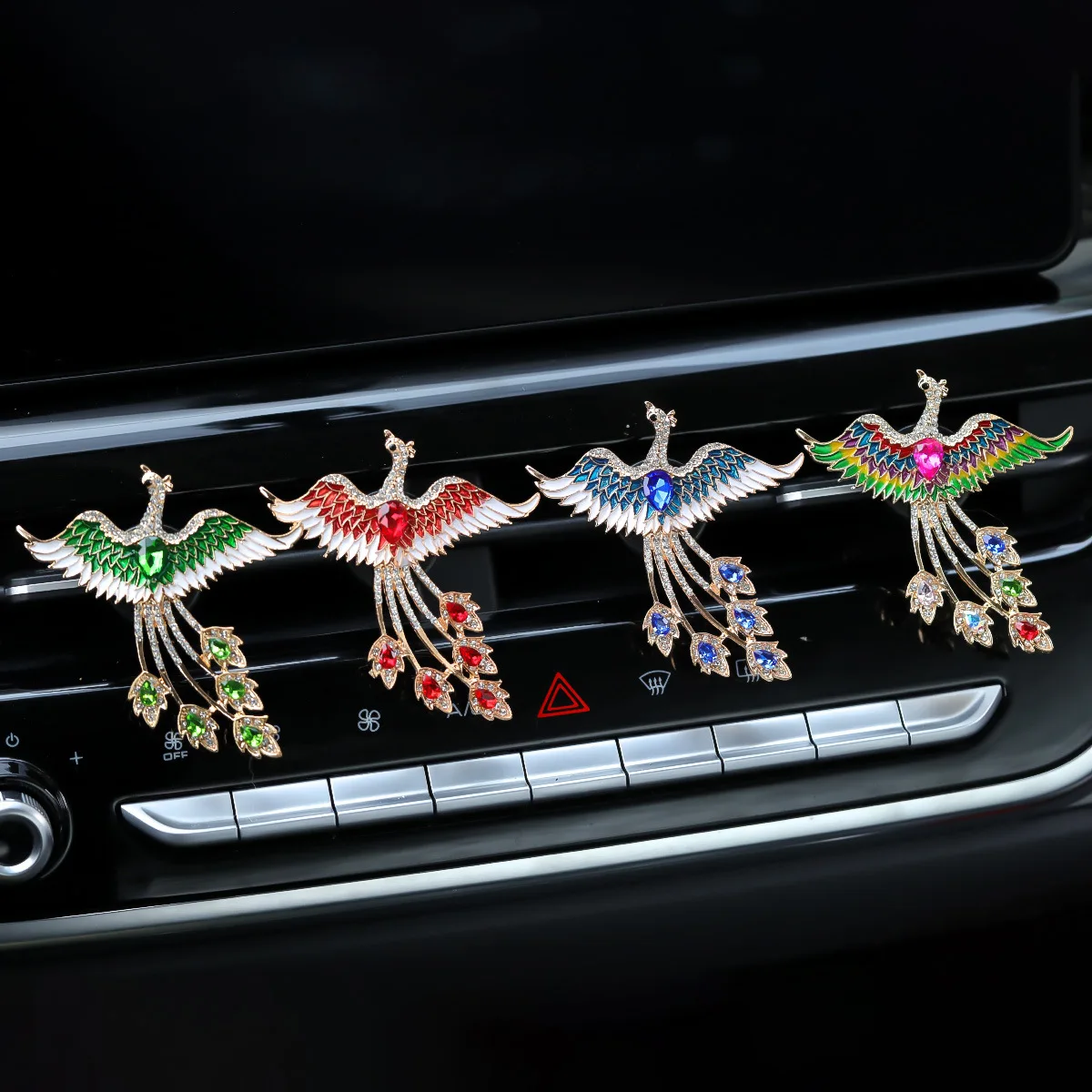 

Chinese Style Enamel Phoenix Bird Car Aroma Diffuser Fragrance For Car Flavoring Perfume Car Smell Vent Clip Car Accessory