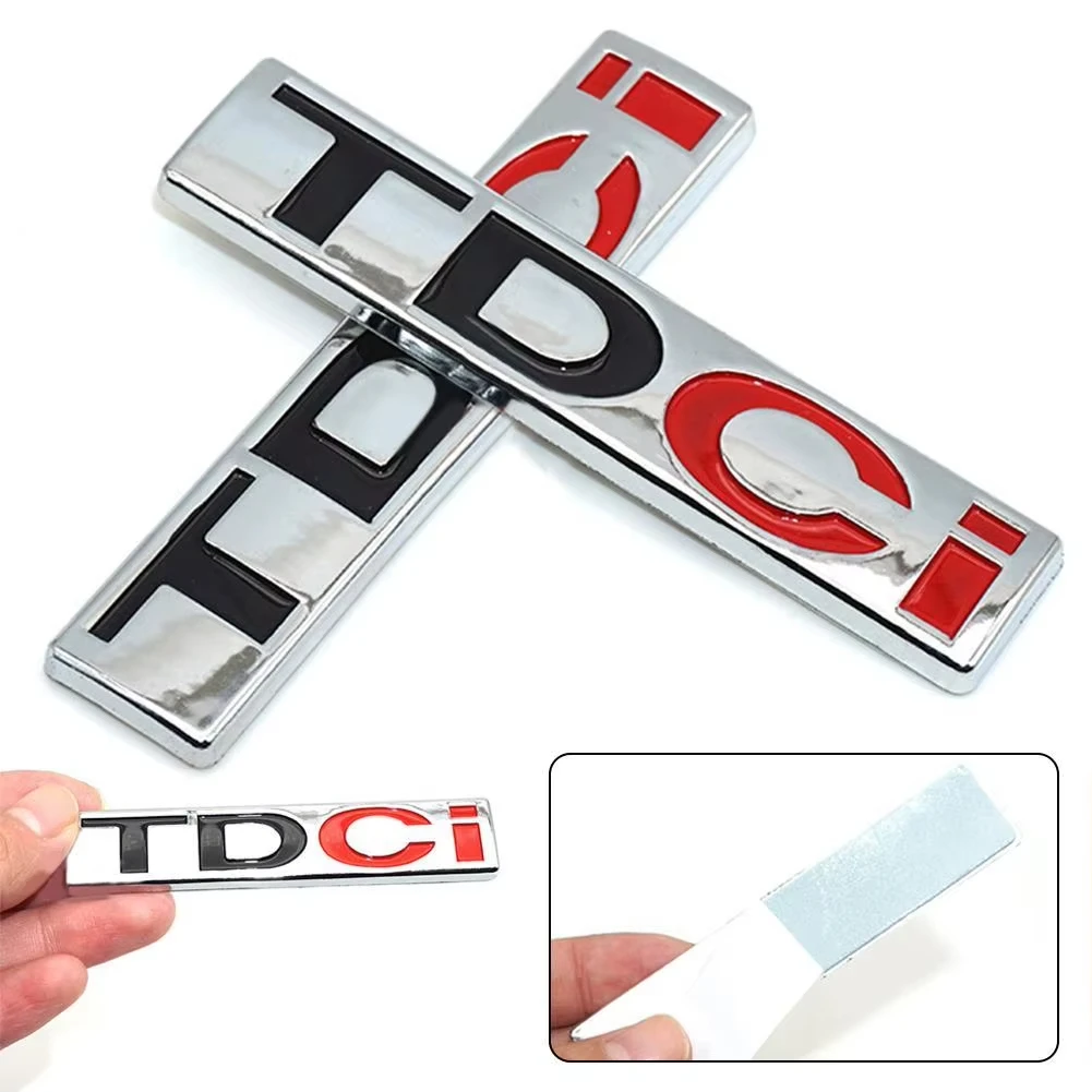 3D Metal TDCi Logo Car Styling Rear Trunk Emblem Tailgate Door Adhesive Badge Sticker For Ford Kuga Explorer Transit Accessories