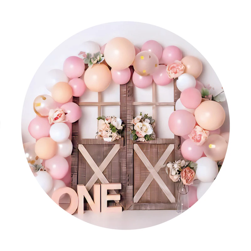 퓨어 블랙 웨딩 생일 파티 장식 사진 배경 사진 스튜디오를위한 원형 라운드 배경