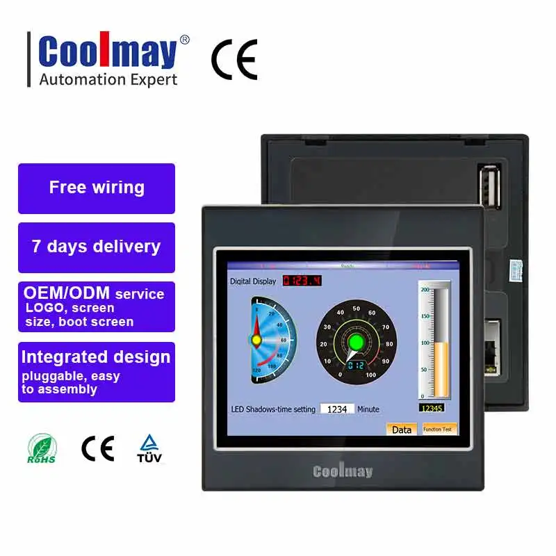 

Coolmay 3,5-дюймовый сенсорный экран HMI небольшого размера для подключения к автоматической машине и систему ПЛК для промышленного управления ЧПУ