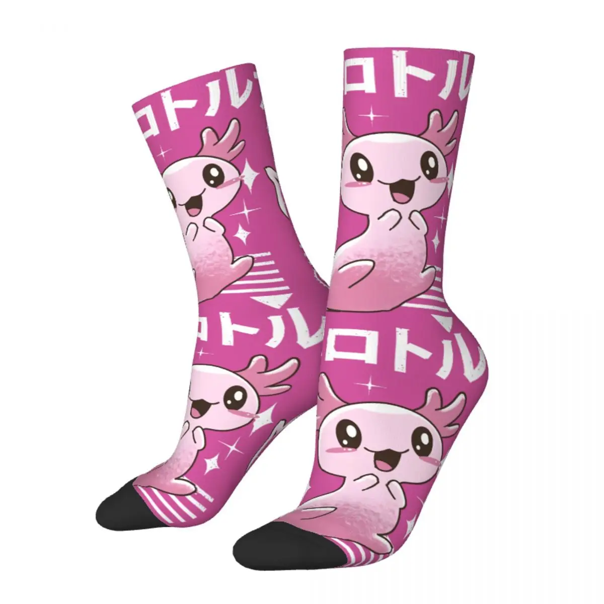 Hip Hop Retro Kawaii Crazy Men's Socks Unisex Axolotl Lover Harajuku Seamless Printed Funny Novelty Happy Crew Sock Boys Gift