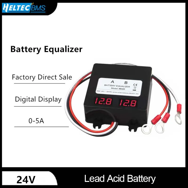 24V Battery Equalizer for Two Pieces 12V Gel Flood AGM Lead Acid Batteries  Voltage balancer Lead acid Battery charger Regulator