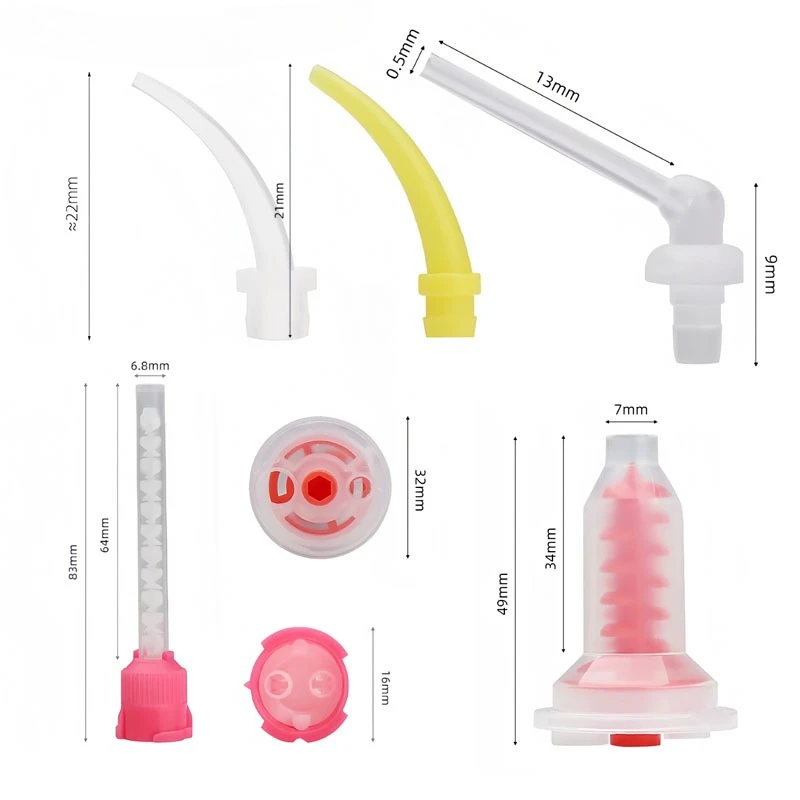 50/100Pcs Dental Supplies, Impression Transfer Tips, Silicone Rubber Mixing Tips for Dental Laboratory Instruments