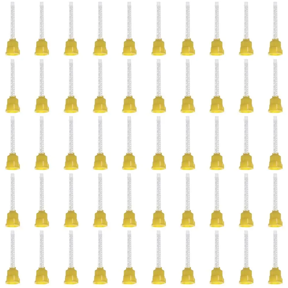 

1/50Pcs Dental Temporary Yellow Dental Mixing Tips 1:1 Mixing Tube Dental Impression