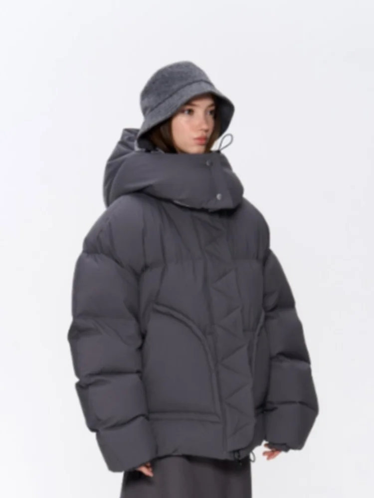 

Съемные стеганые куртки с капюшоном, женские свободные куртки с длинными рукавами и карманами на молнии, пальто с воротником-стойкой, осенне-зимняя женская верхняя одежда