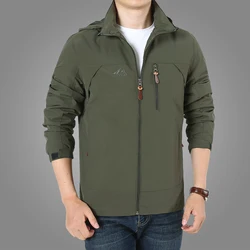 Werkkleding Jas Heren Herfst Vintage Leger Groene Waterdichte Softshell Jas Outdoor Bergbeklimmen Afneembare Pet Windjack