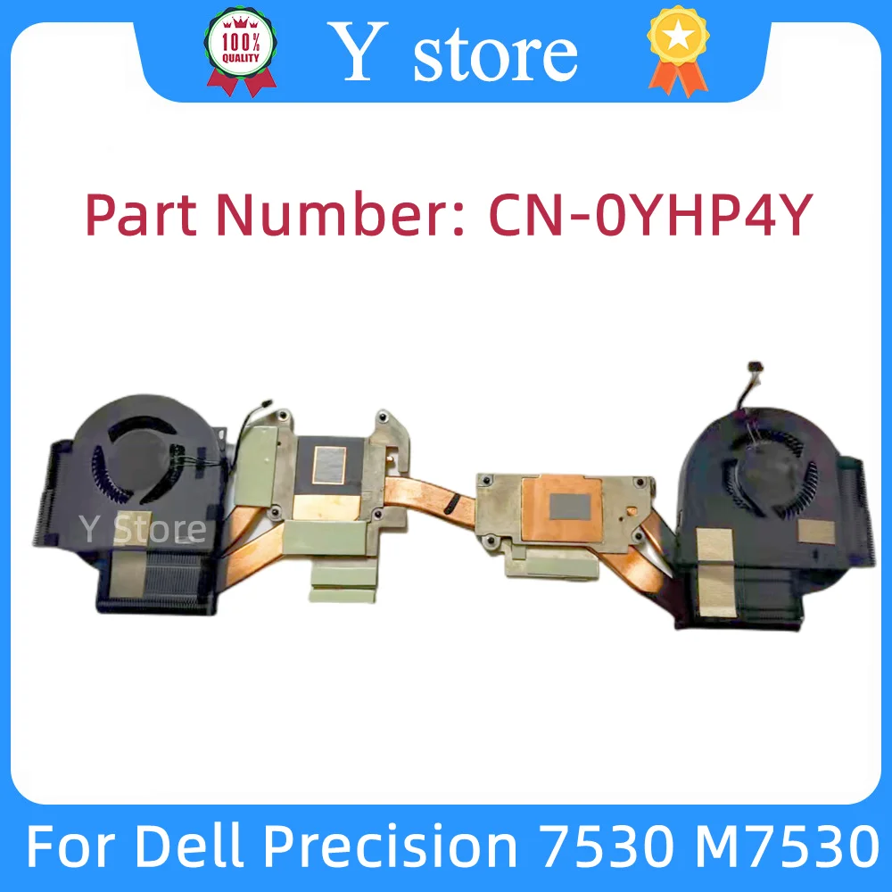 

Y Store оригинальный для ноутбука Dell Precision 7530 M7530, Охлаждающий радиатор, вентилятор в сборе, радиатор, фотоэлемент охлаждения yhp4y