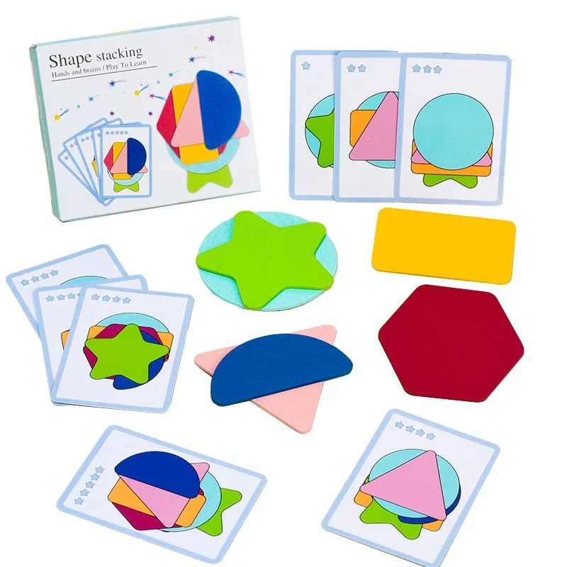 Montessoris – jeux d'empilage de formes géométriques, jouets paroissiques, Cognition des couleurs, pensée logique, éducation préscolaire assortie
