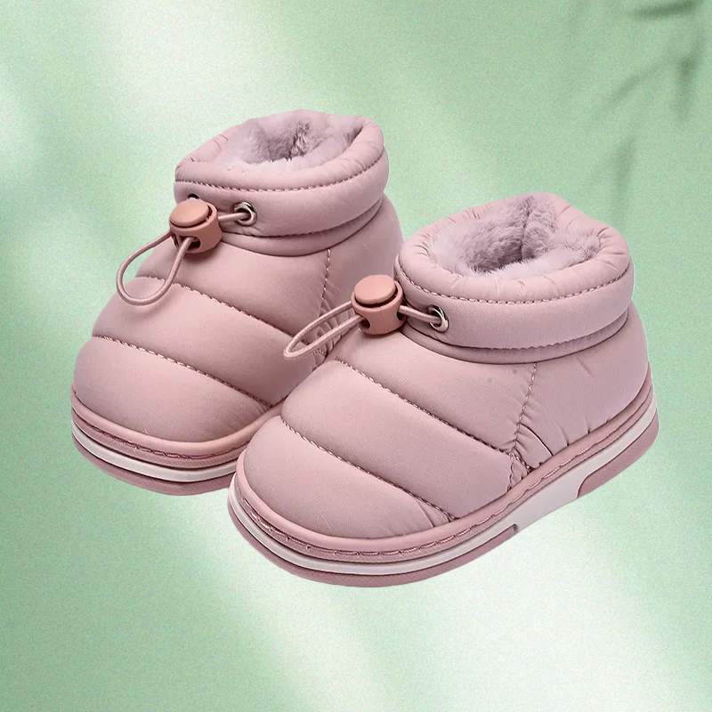  Winter Slippers Non-slip Snow Boots for Children Home Indoors Shoes Warm Baby's Bedroom Shoes Boy and Girl Slippers 4 Colors 