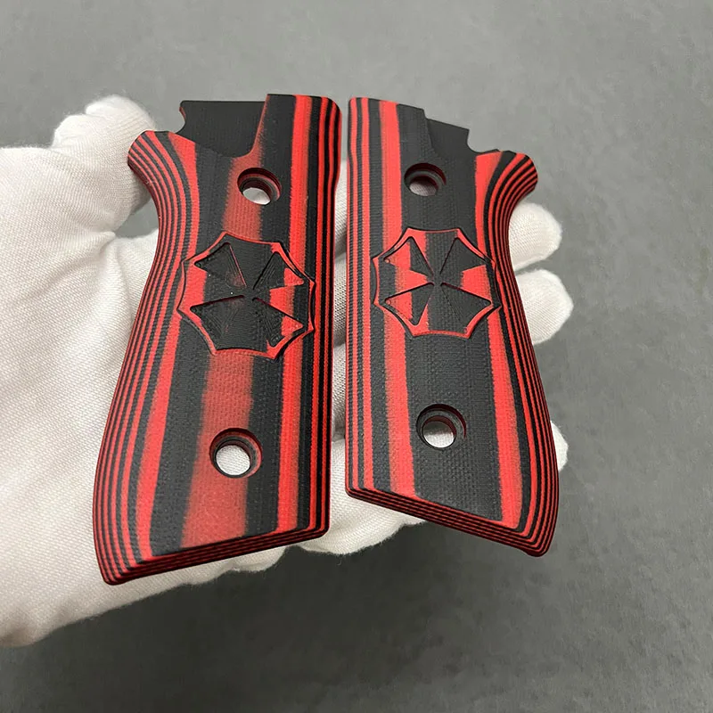 CTG G10 Grips for Taurus PT92 Textured Red/Black Color