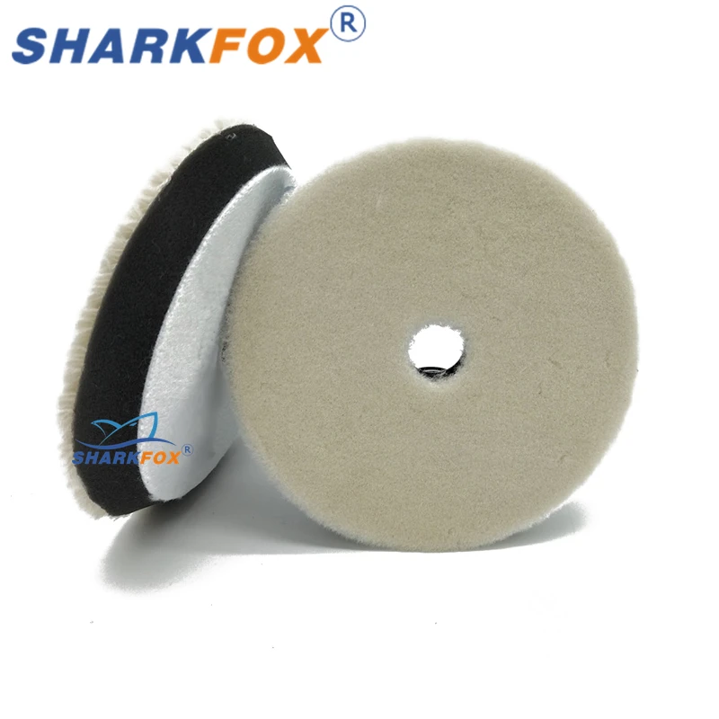 Sharkfox 일본 스타일 양모 연마 디스크, 모직 버핑 휠, 광택 자동차 스크래치 제거, 5 인치, 6 인치 (125mm, 150mm)